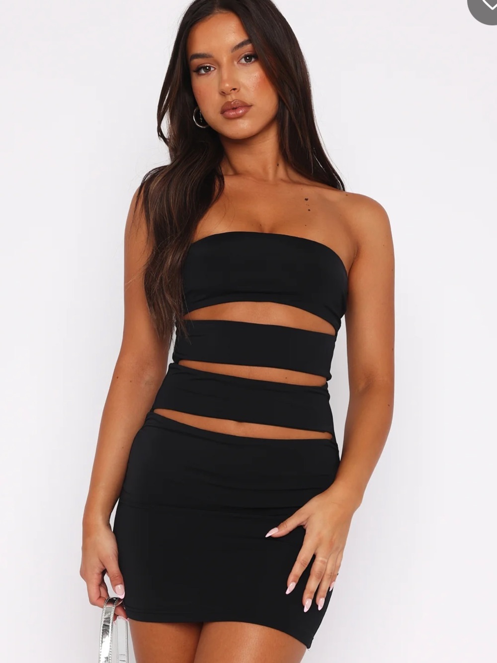 WHITE FOX Picture To Burn Mini Dress Black